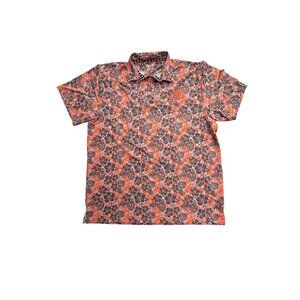 Tattoo Golf Aloha Collection Mens Floral Polo Shirt M Stretch Fabric Hawaiian St